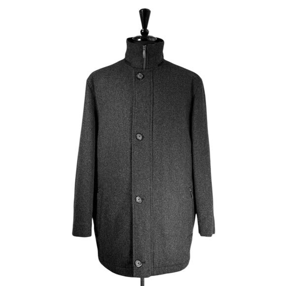 Jos. A. Bank Other - Jos. A. Bank Jacket Mens Large Gray Wool Blend Insulated Full Zip Overcoat